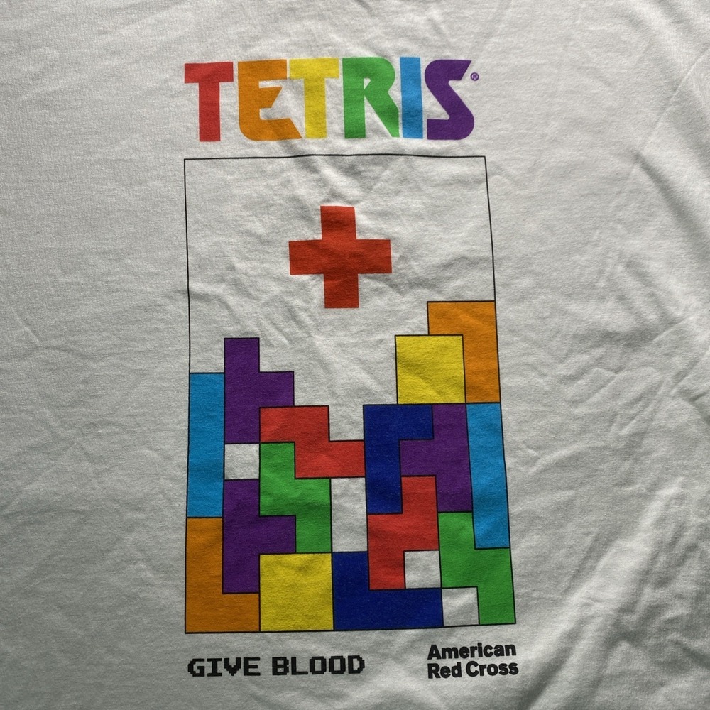 Tetris American Red Cross Donate Blood Promo T-Shirt Men's Size Medium